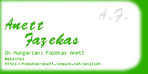 anett fazekas business card